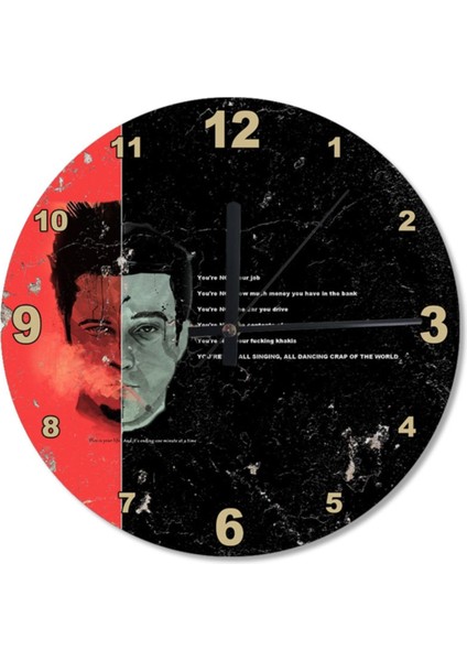 Çap Fight Club Şekilli Duvar Saati 30 cm