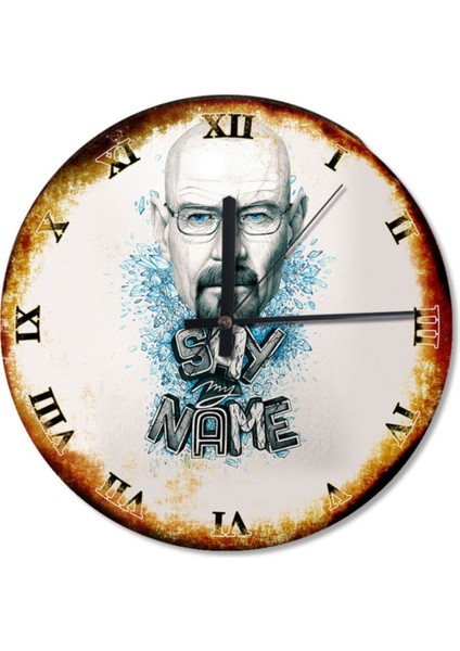 50 cm Çap Say My Name Roma Rakamlı Dekoratif Duvar Saati