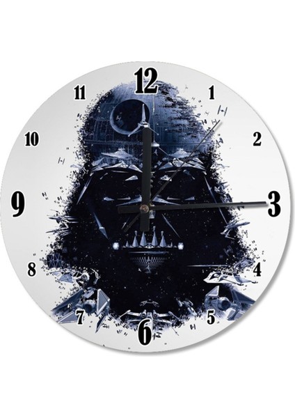 Çap Darth Vader Şekilli Duvar Saati 50 cm