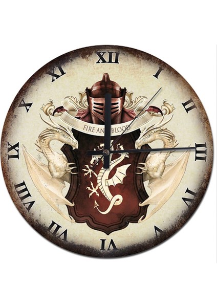 Çap Fire And Blood Rama Rakamlı Şekilli Duvar Saati 30 cm