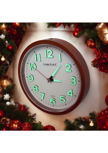 Fosforlu 3D Kabartma Rakam Mini Küçük Saat Duvar Saati Çap 22 cm Eskitme fırsatları