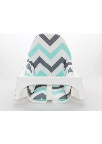Mint Zigzag Desenli Mama Sandalyesi Minderi 1 Adet