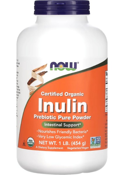 Foods, Certified Organic Inulin, Prebiotic Pure Powder, 1 Lb (454 G) Abd MENŞEİ.4043