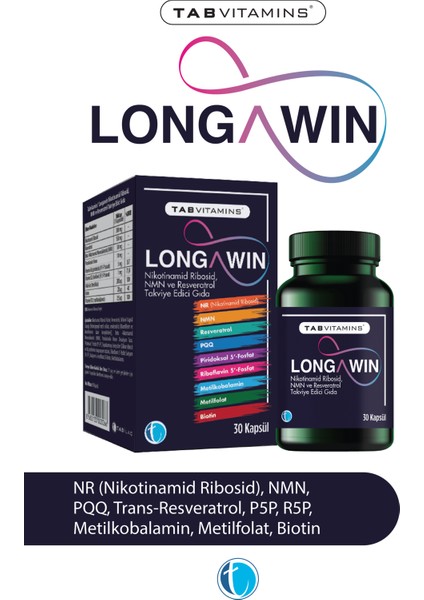 Longawin 30 Bitkisel Kapsül NR Nikotinamid Ribosid NMN Resveratrol PQQ