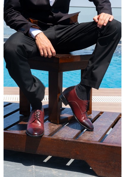 El Yapımı Bordo Renk Oxford Model +7 Cm Boy Uzatan Gizli Topuk Ayakkabı Damatlık Kundura fırsatları