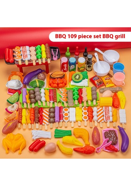 Simülasyon Mutfak Pişirme Oyuncakları Çocuk Barbekü Bekü Seti Mutfak Bekü Kebap Simülasyon Gıda (Yurt Dışından)