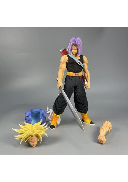 Seven Dragon Ball Transom Sarı Saçlı Mor Saçlı El Kuklası Modeli Süs Heykeli Hediye (Yurt Dışından)