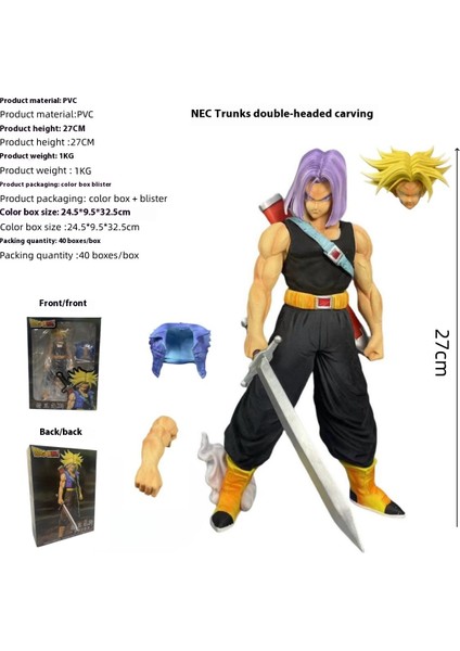 Seven Dragon Ball Transom Sarı Saçlı Mor Saçlı El Kuklası Modeli Süs Heykeli Hediye (Yurt Dışından) fiyatları