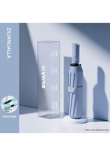 24 Kemikli Tam Otomatik Ters Yağmur Şemsiyesi Güneşli Yağmur Gölgesi Güneş Kremi Güneş Şemsiyesi (Yurt Dışından)