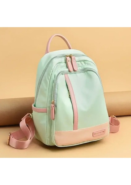 Kadınlar Için Kontrast Renk Sırt Çantası Genç Su Geçirmez Oxford Seyahat Sırt Çantası Kızlar Koyun Bolsa Renk: Açık Yeşil (Yurt Dışından)