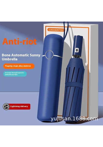 Tam Otomatik Şemsiye Genişletilmiş Güçlendirilmiş Güneş Şemsiyesi Güneşli Yağmur Ultraviyole Işın (Yurt Dışından)