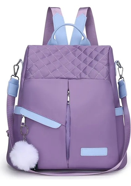 Kadınlar Sırt Çantası Büyük Kapasiteli Hırsızlık Koşullu Çanta Omuz Çantası Zarif Kadınlar Oxford Güvenliği Siyah Sırt Çantası Renk: Mor (Yurt Dışından)