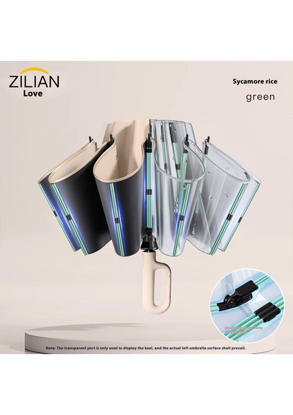 Tam Otomatik Halka Tokalı Şemsiye Büyük Boy Şemsiye Taşınabilir Güçlendirilmiş Güneş Kremi Güneşlik Yağmur ve Parlaklık Çift Kullanımlı (Yurt Dışından)