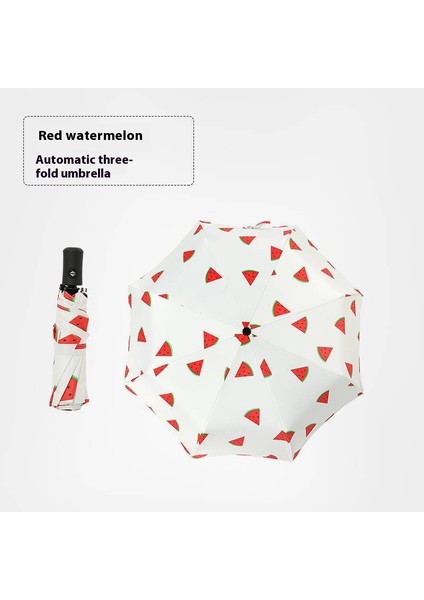 Üç Katlanır Şemsiye Vinil Çift Katmanlı Şemsiye Güneşlik Şemsiye Katlanır Yağmur ve Güneşli Şemsiye (Yurt Dışından)