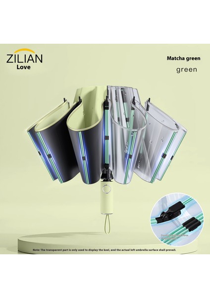 Tam Otomatik Şemsiye 24 Kemikli Büyük Ters Şemsiye Güneşli Yağmur Gölgesi Güneş Kremi Uv Koruması (Yurt Dışından)