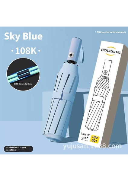 Tam Otomatik Şemsiye Güneşli ve Yağmurlu Çift Kullanımlı Erkek Kadın Güneş Koruyucu Katlanır Şemsiye (Yurt Dışından)