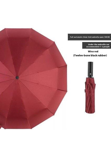 10 Kemikli Tam Otomatik Şemsiye Şemsiye Katlanır Döner Güneşlik (Yurt Dışından)