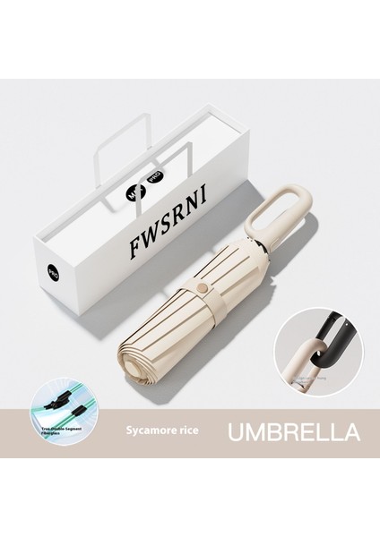 Tam Otomatik Halka Tokalı Şemsiye Büyük Boy Şemsiye Taşınabilir Güçlendirilmiş Güneş Kremi Güneşlik Yağmur ve Parlaklık Çift Kullanımlı (Yurt Dışından)