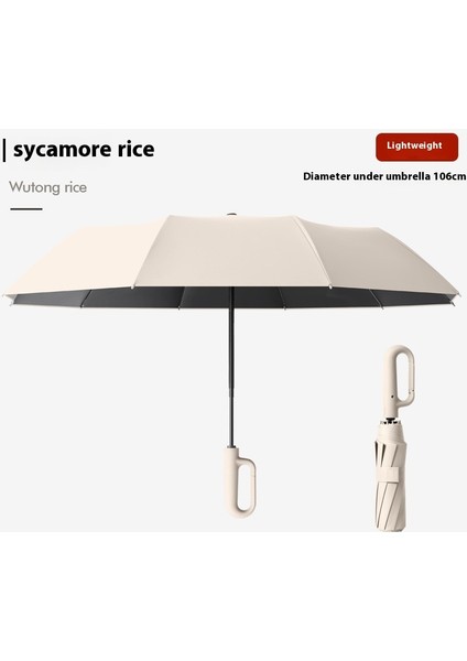 Siyah Kauçuk Çift Katmanlı Şemsiye Güneşlik Şemsiye Katlanır Yağmur ve Güneşli Şemsiye (Yurt Dışından)