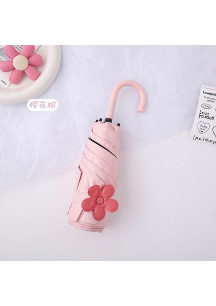 Kızlar Için Ultra Hafif Beş Katlı Güneş Şemsiyesi Taşınabilir Vinil Güneşlik Güneş Koruyucu Şemsiye (Yurt Dışından)