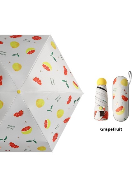 Güneşlik Güneş Şemsiyesi Siyah Kauçuk Altı Kat Güneş Koruyucu Şemsiye Taşınabilir Cep Şemsiyesi (Yurt Dışından)