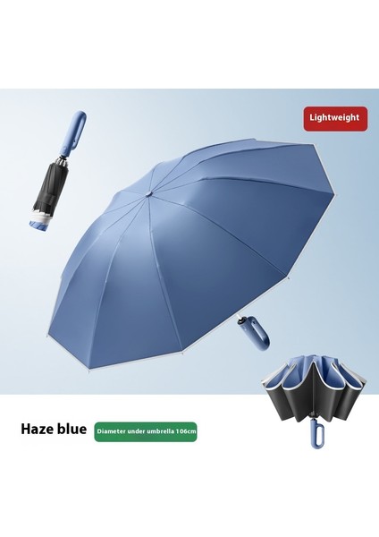 Siyah Kauçuk Çift Katmanlı Şemsiye Güneşlik Şemsiye Katlanır Yağmur ve Güneşli Şemsiye (Yurt Dışından)