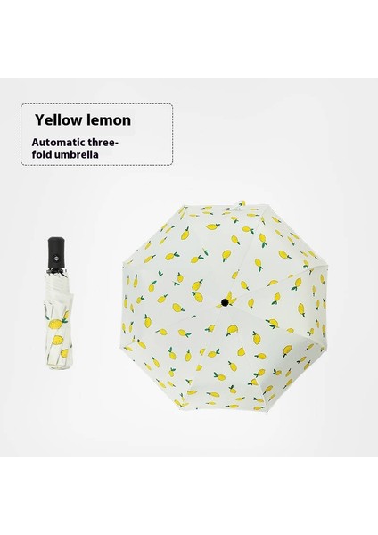 Üç Katlanır Şemsiye Vinil Çift Katmanlı Şemsiye Güneşlik Şemsiye Katlanır Yağmur ve Güneşli Şemsiye (Yurt Dışından)