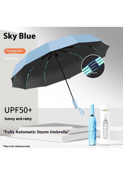 Tam Otomatik Şemsiye Genişletilmiş Güçlendirilmiş Güneş Şemsiyesi Güneşli Yağmur Ultraviyole Işın (Yurt Dışından)