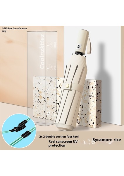 Tam Otomatik Şemsiye Genişletilmiş Güçlendirilmiş Güneş Şemsiyesi Güneşli Yağmur Ultraviyole Işın (Yurt Dışından)