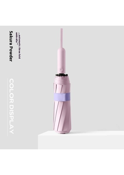 Siyah Kauçuk Çift Katmanlı Şemsiye Güneşlik Şemsiye Katlanır Yağmur ve Güneşli Şemsiye (Yurt Dışından)