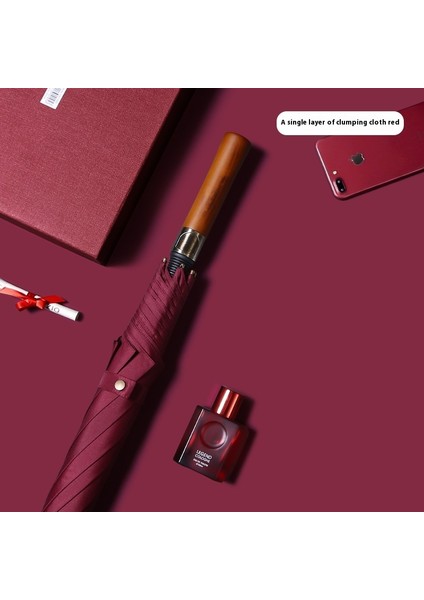 Japon Küçük Taze 16 Kemik Düz Saplı Şemsiye Kızlar Retro Uzun Saplı Şemsiye Yaratıcı Yağmur ve Parlaklık (Yurt Dışından)