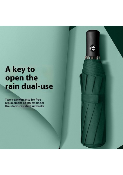 Tam Otomatik Halka Tokalı Şemsiye Büyük Boy Şemsiye Taşınabilir Güçlendirilmiş Güneş Kremi Güneşlik Yağmur ve Parlaklık Çift Kullanımlı (Yurt Dışından)