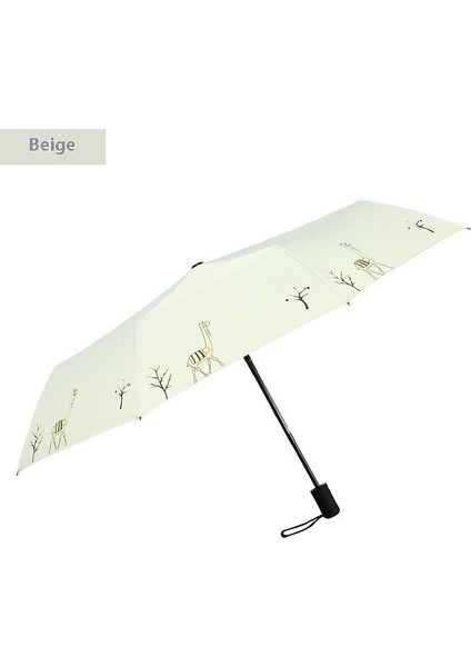 Üç Katlanır Şemsiye Vinil Çift Katmanlı Şemsiye Güneşlik Şemsiye Katlanır Yağmur ve Güneşli Şemsiye (Yurt Dışından)