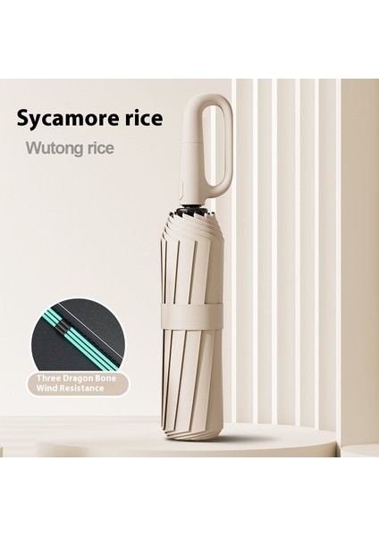 Tam Otomatik Halka Tokalı Şemsiye Büyük Boy Şemsiye Taşınabilir Güçlendirilmiş Güneş Kremi Güneşlik Yağmur ve Parlaklık Çift Kullanımlı (Yurt Dışından)