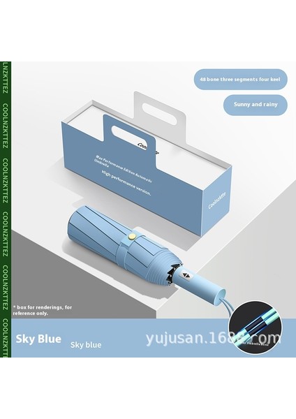 Tam Otomatik Şemsiye Genişletilmiş Güçlendirilmiş Güneş Şemsiyesi Güneşli Yağmur Ultraviyole Işın (Yurt Dışından)