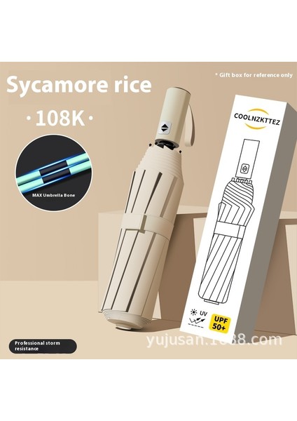 Tam Otomatik Şemsiye Güneşli ve Yağmurlu Çift Kullanımlı Erkek Kadın Güneş Koruyucu Katlanır Şemsiye (Yurt Dışından)