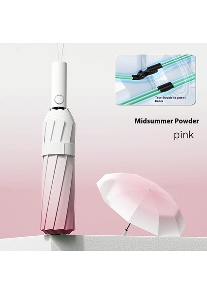 Tam Otomatik Şemsiye 24 Kemikli Büyük Ters Şemsiye Güneşli Yağmur Gölgesi Güneş Kremi Uv Koruması (Yurt Dışından)