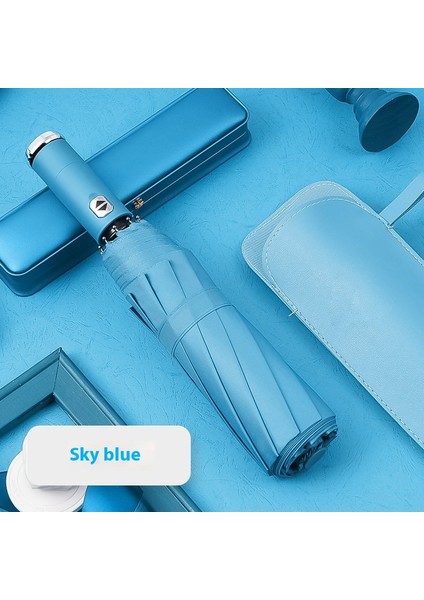 10 Kemikli Tam Otomatik Şemsiye Şemsiye Katlanır Döner Güneşlik (Yurt Dışından)