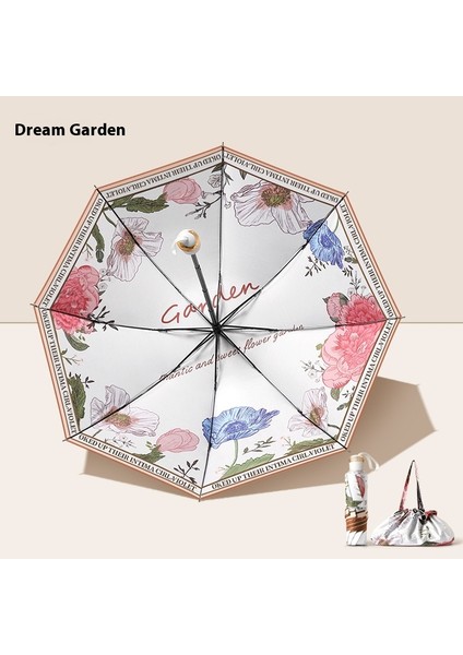 Üç Katlanır Şemsiye Vinil Çift Katmanlı Şemsiye Güneşlik Şemsiye Katlanır Yağmur ve Güneşli Şemsiye (Yurt Dışından)