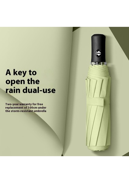 Tam Otomatik Halka Tokalı Şemsiye Büyük Boy Şemsiye Taşınabilir Güçlendirilmiş Güneş Kremi Güneşlik Yağmur ve Parlaklık Çift Kullanımlı (Yurt Dışından)
