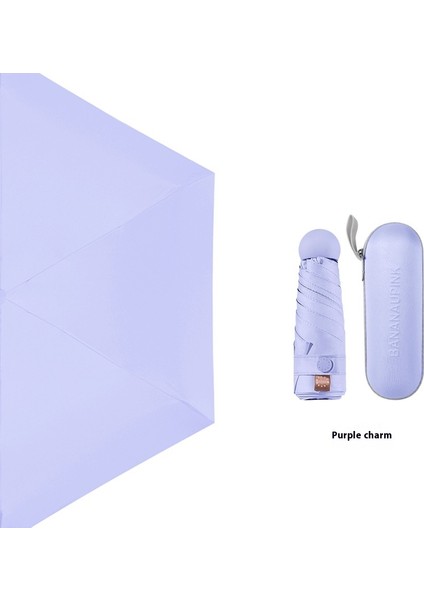 Güneşlik Güneş Şemsiyesi Siyah Kauçuk Altı Kat Güneş Koruyucu Şemsiye Taşınabilir Cep Şemsiyesi (Yurt Dışından)