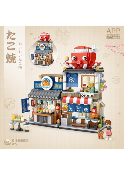 Mini Sokak Sahnesi Yapı Taşları Tam Set Yapboz Oyuncakları Panda Yapı Süsü (Yurt Dışından)