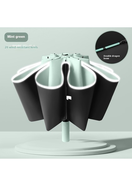 Siyah Kauçuk Çift Katmanlı Şemsiye Güneşlik Şemsiye Katlanır Yağmur ve Güneşli Şemsiye (Yurt Dışından)