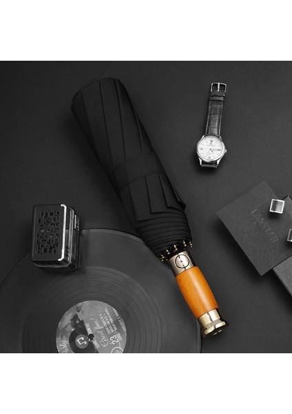 Üç Katlanır Şemsiye Vinil Çift Katmanlı Şemsiye Güneşlik Şemsiye Katlanır Yağmur ve Güneşli Şemsiye (Yurt Dışından)