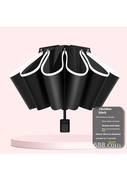 Tam Otomatik Şemsiye Güneşli ve Yağmurlu Çift Kullanımlı Erkek Kadın Güneş Koruyucu Katlanır Şemsiye (Yurt Dışından)
