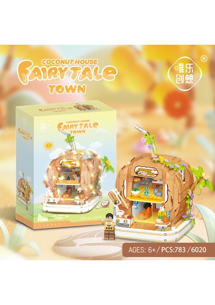 Mini Sokak Sahnesi Yapı Taşları Tam Set Yapboz Oyuncakları Panda Yapı Süsü (Yurt Dışından)
