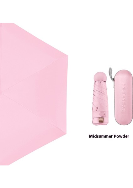 Güneşlik Güneş Şemsiyesi Siyah Kauçuk Altı Kat Güneş Koruyucu Şemsiye Taşınabilir Cep Şemsiyesi (Yurt Dışından)