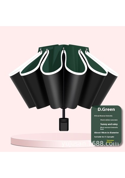Tam Otomatik Şemsiye Güneşli ve Yağmurlu Çift Kullanımlı Erkek Kadın Güneş Koruyucu Katlanır Şemsiye (Yurt Dışından)