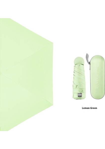 Güneşlik Güneş Şemsiyesi Siyah Kauçuk Altı Kat Güneş Koruyucu Şemsiye Taşınabilir Cep Şemsiyesi (Yurt Dışından)