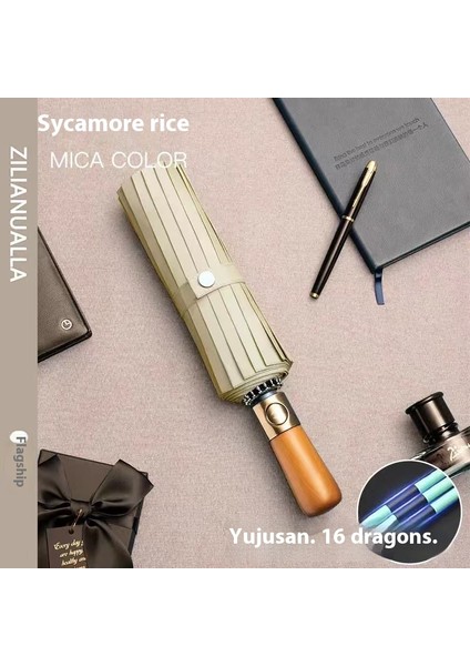 Tam Otomatik Şemsiye Güneşli ve Yağmurlu Çift Kullanımlı Erkek Kadın Güneş Koruyucu Katlanır Şemsiye (Yurt Dışından)